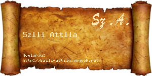 Szili Attila névjegykártya